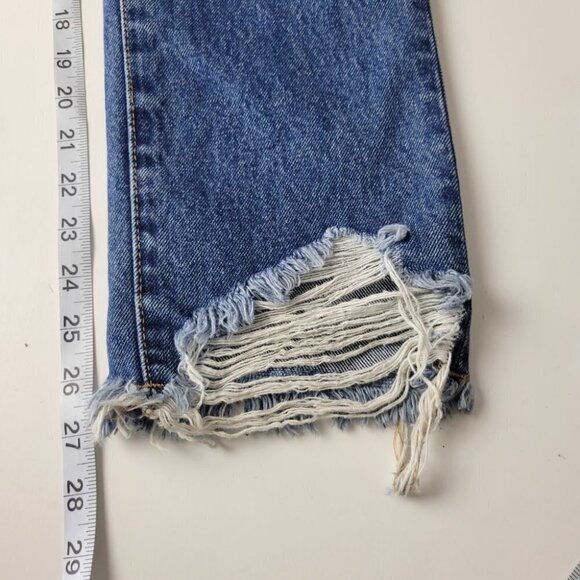 bdg Straight and Narrow High Rise Jeans Button Fly Frayed Hem 28 NEW - Picture 12 of 13